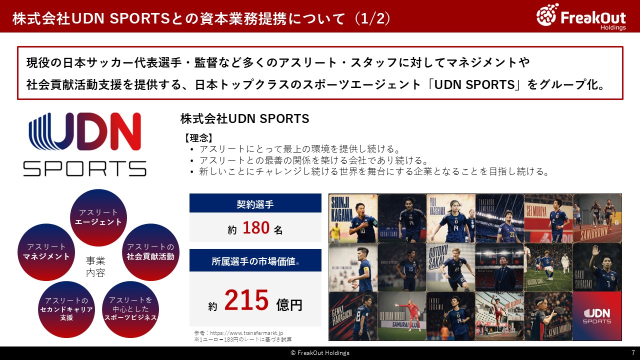株式会社UDN SPORTSとの資本業務提携について（1/2）